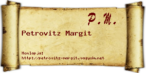 Petrovitz Margit névjegykártya
